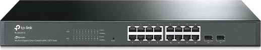 Switch i mençur TP-LINK TL-SG2218, 16 porta gigabit, 2 SFP, i zi, rackmount