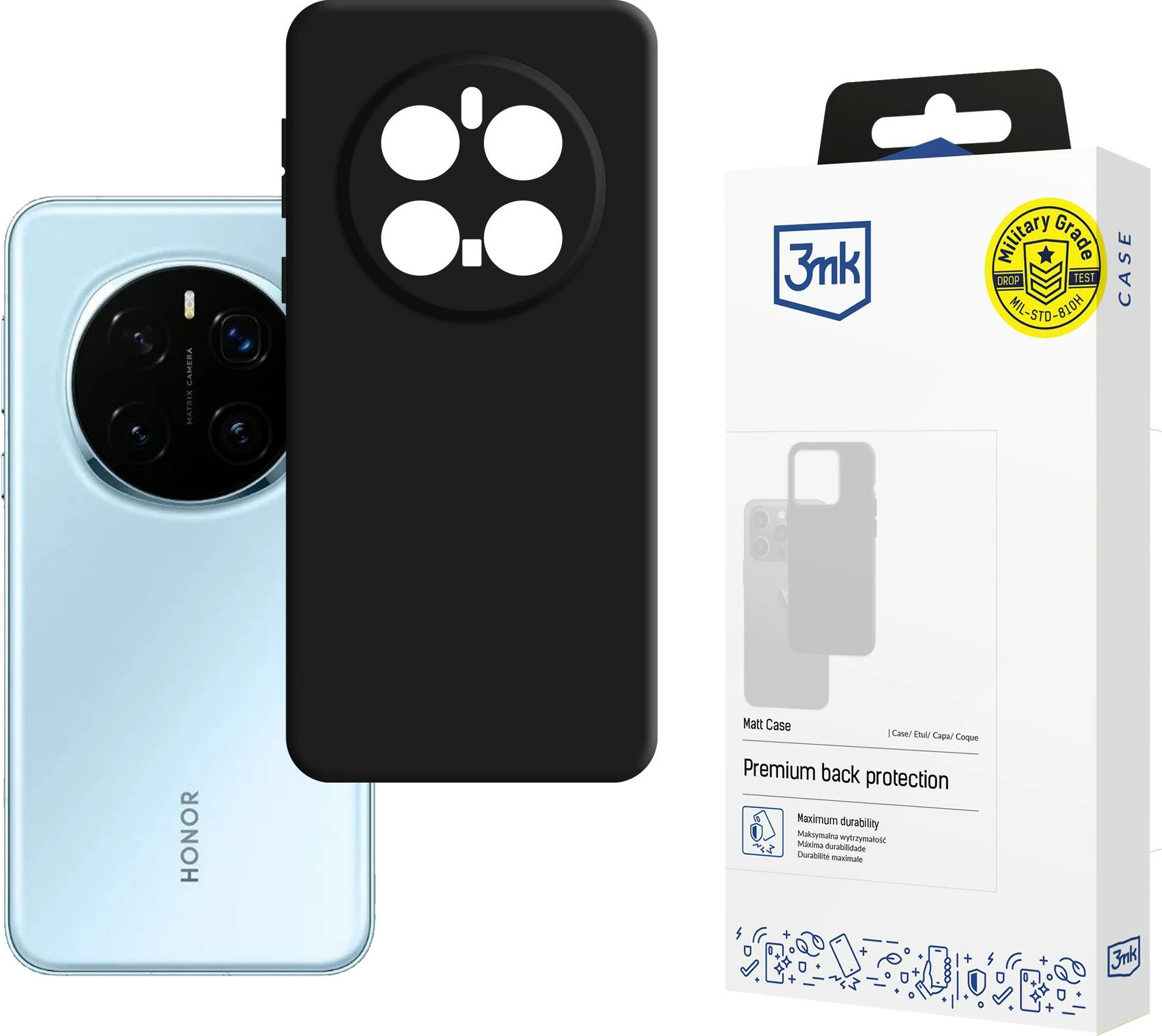 Mbështjellës 3mk Matt Case për Honor Magic 7 Pro, i zi