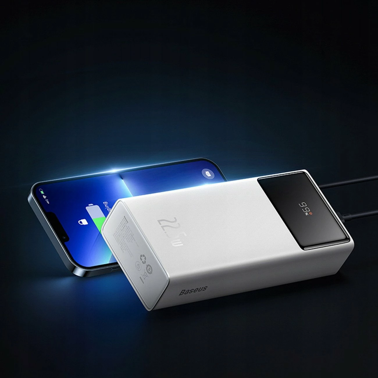 Powerbank Baseus EnerFill FP41 30000mAh 22.5W me display, e bardhë