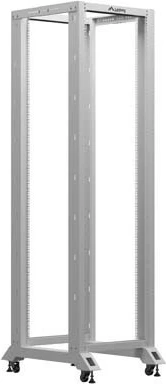 Raft i hapur 19" për servera, Lanberg, OR01-6842-S, 42U, 600x800 mm, kapacitet 600 kg, rregullim thellësie 430-590 mm, gri RAL 7035