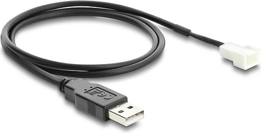 Kabllo ventilatori DeLOCK USB-A 2.0 në 3-pin, 70 cm, e zezë