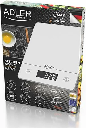 Peshore kuzhine Adler AD3170W 15 kg, e bardhë transparente