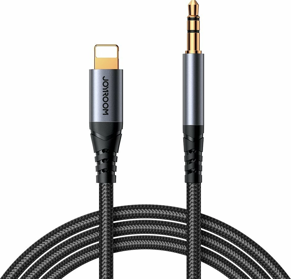 Kabllo audio Joyroom SY-A06 Lightning në AUX 3.5mm 1.2m, e zezë