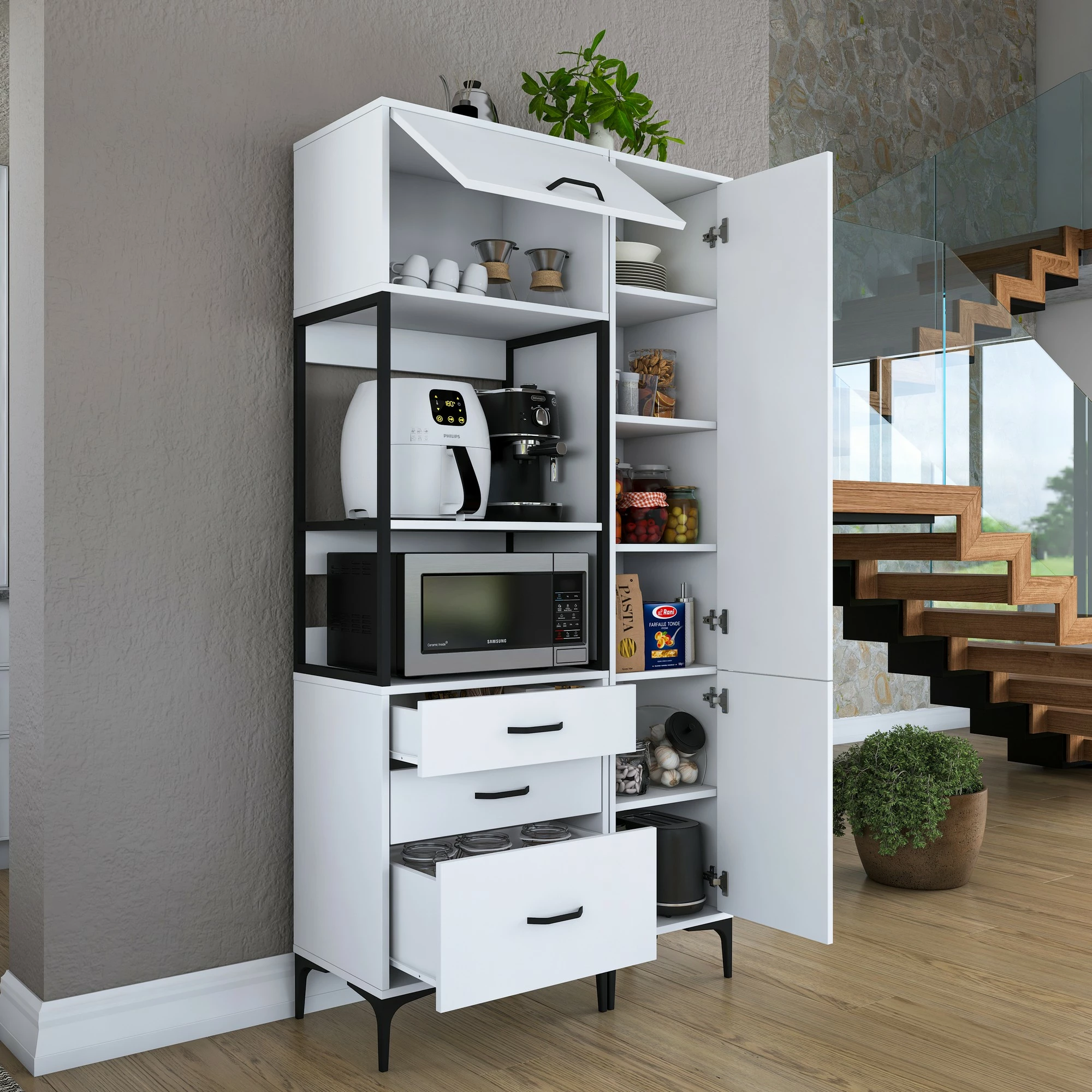 Dollap multifunksional, i bardhë, Hanah Home JE143 - 3113