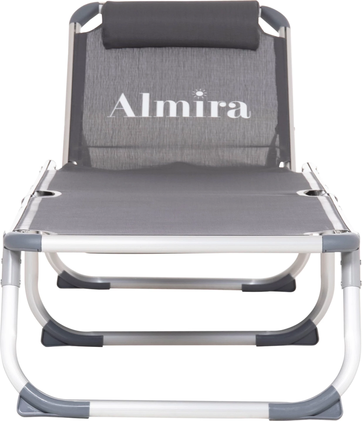 Shezlong plazhi i rëndë, alumin, tekstilene gri, ALMIRA FH5054.10, 187x59x78cm