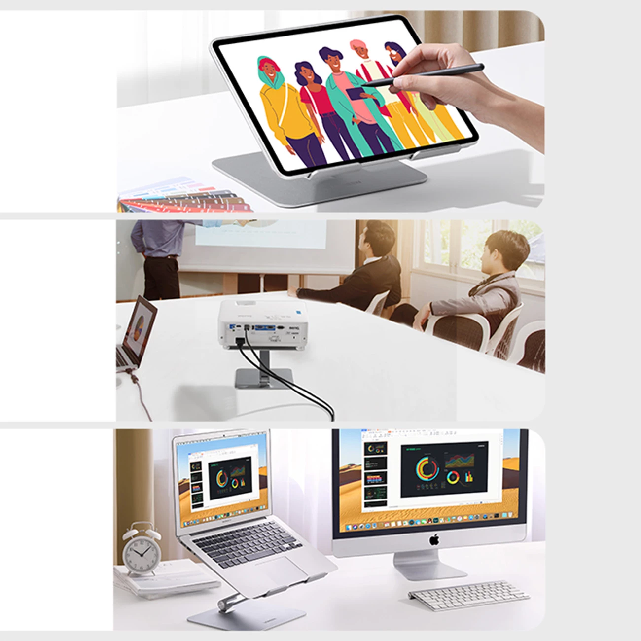 Mbajtëse metalike e palosshme për laptop/tablet Ugreen LP339, argjend