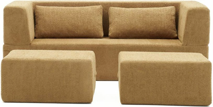 Divan-krevat 2 vendesh, Atelier del Sofa, Pirgos, ngjyrë kafe