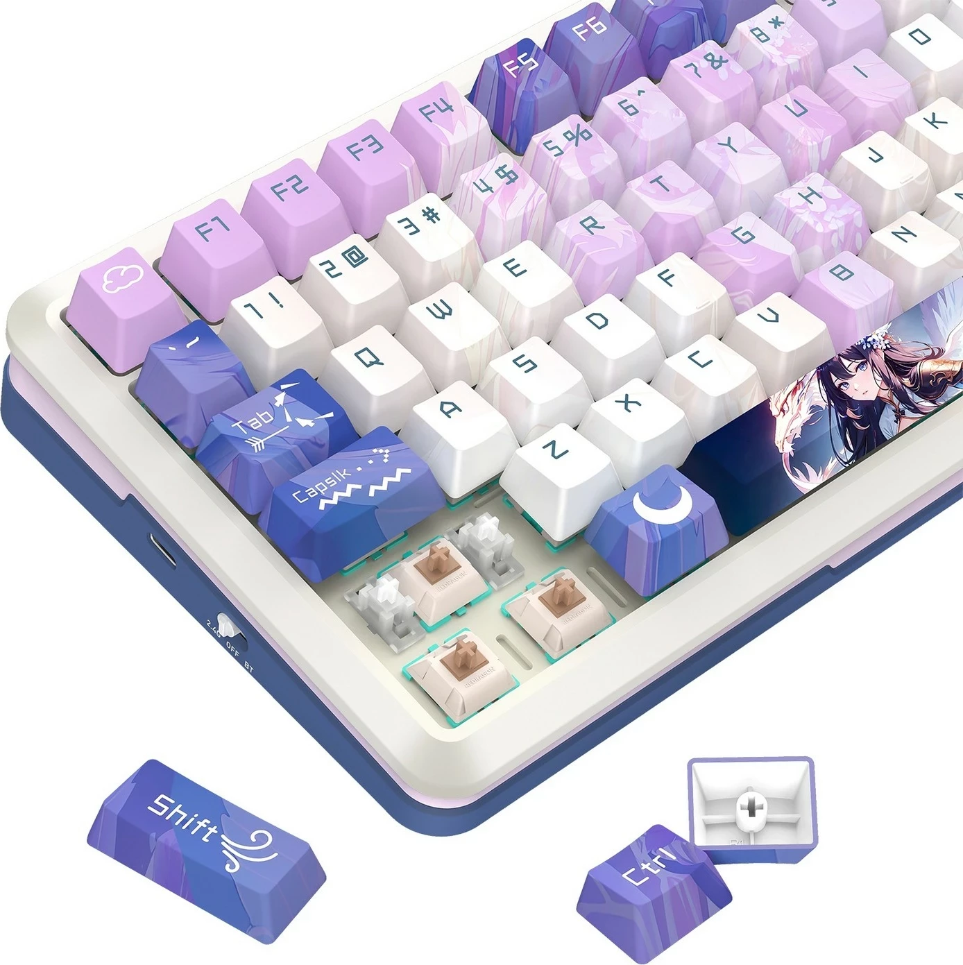 Tastierë mekanike Redragon Flekact Pro K708AK-RGB-PRO, 75%, RGB, wireless/wired, purple