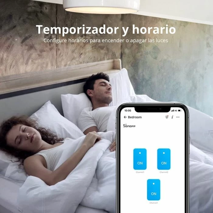 Switch muri smart SONOFF T1EU2C-TX, Wi-Fi + RF433, 2-kanal, EU, i bardhë