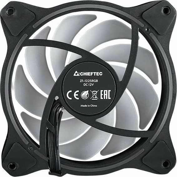 Ventilator PC Chieftec ZF-1225RGB 120mm ARGB 4-pin PWM, zi/bardhë