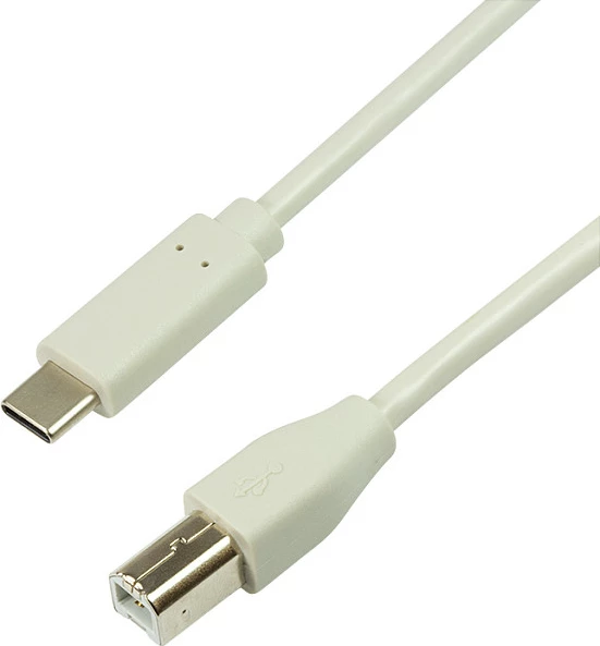 Kabllo USB LogiLink USB 2.0 Type-C në Type-B, 2 m, gri
