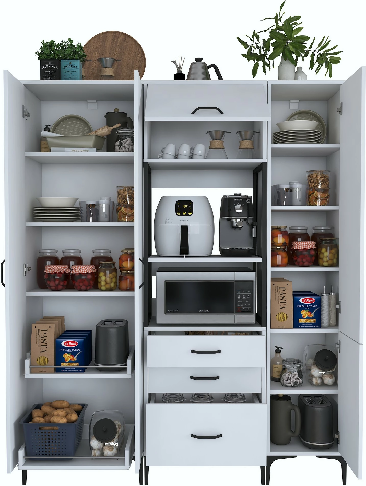 Dollap multifunksional, ngjyrë e bardhë, Skye Decor, JE144 - 3114