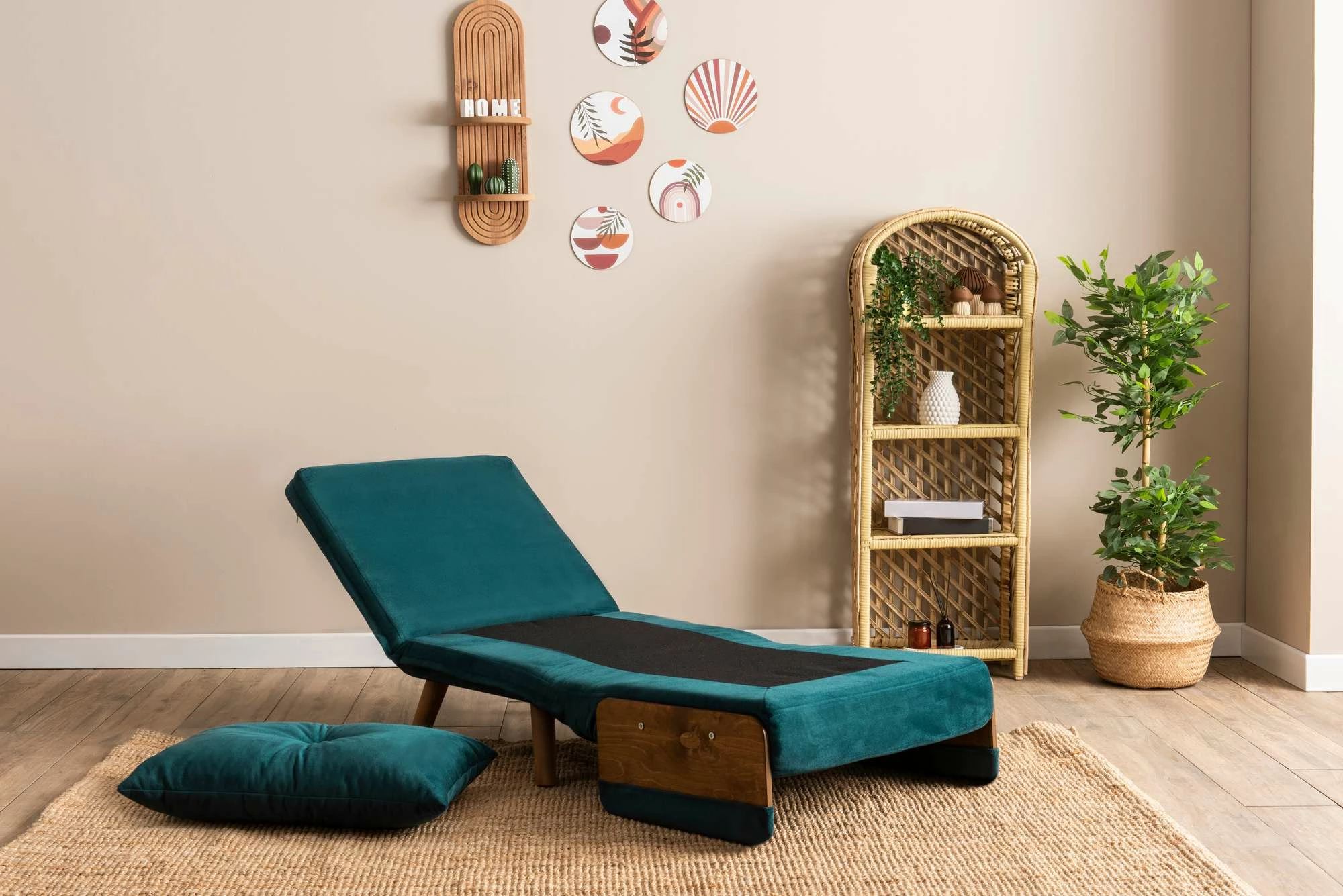 Krevat-karrige një vendi, Atelier del Sofa Cosmo, ngjyrë jeshile petrol