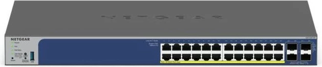 Switch NETGEAR GS728TX, 24 porta 10G, 4 SFP+, PoE, rackmount