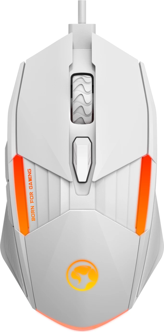 Maus gaming Marvo M291, me kabllo USB, 6400 DPI, RGB, 6 butona, e bardhë