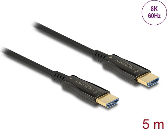 Kabllo HDMI DeLOCK 84075, 5 m, HDMI 2.1, 48 Gbit/s, 8K/144Hz, ARC, e zezë