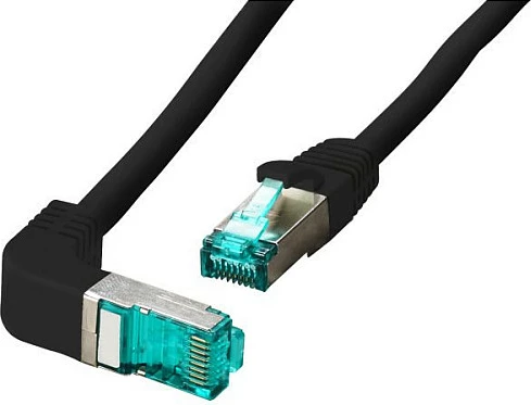 Kabllo rrjeti Ethernet EFB Elektronik MK6001W.0,5B, Cat6a, RJ45-RJ45, 0.5 m, S/FTP, kënd 90°, e zezë