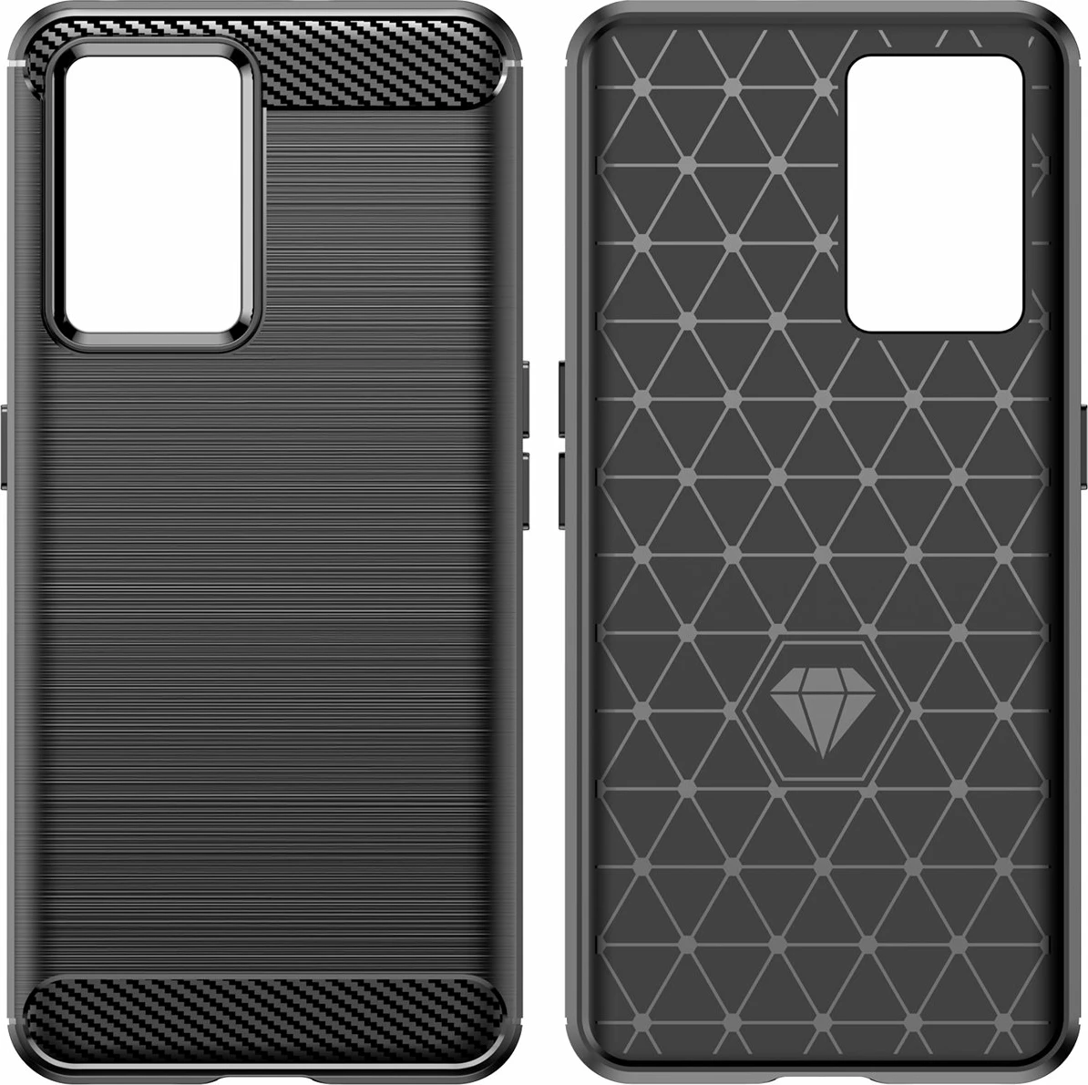 Mbështjellës Hurtel Carbon Case për Realme GT Neo 3, TPU, i zi