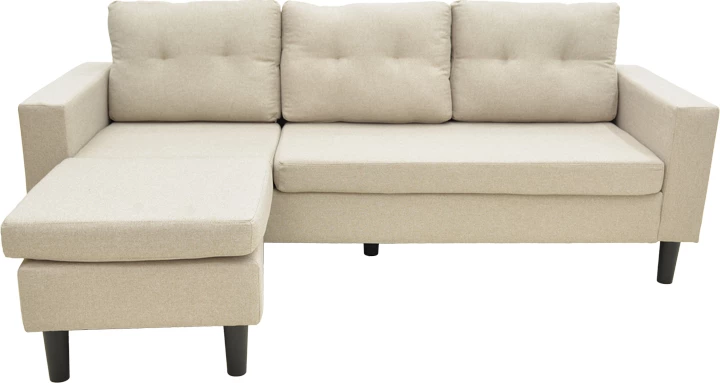 Këndore e kthyeshme Maneli, material bezhë-rërë, 196x138/77x82cm