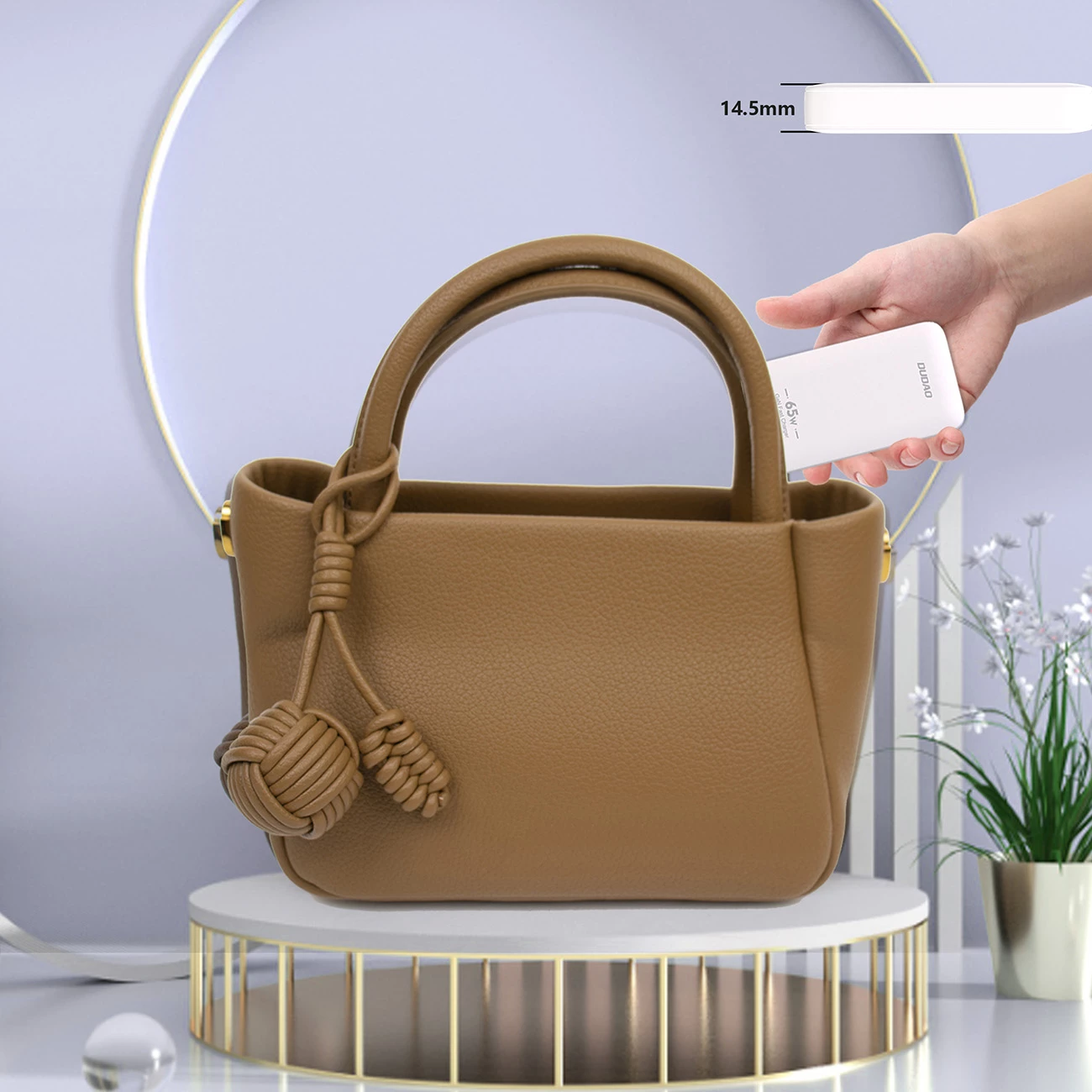 Karikues muri Dudao A65Q, 65W, GaN, USB-C/USB-A, i bardhë