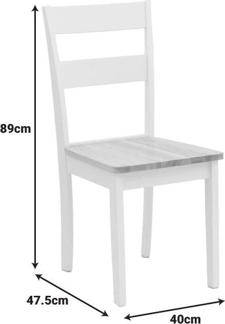 Karrige York, set prej 2 copë, ngjyrë e bardhë-natyrale, 39.5x47.5x89cm