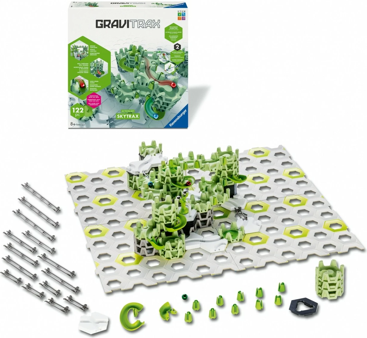 Set ndërtimi Gravitrax Skytrax M Starter, Ravensburger, 122 pjesë