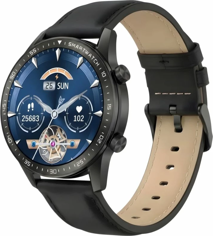 Smartwatch Gravity GT10-2, e zezë, 2 rripa