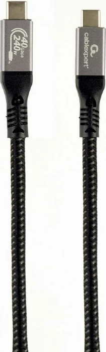 Kabllo USB4 Type-C Gembird CCBP-USB4-CMCM240-1.5M, 1.5m, 240W, 40Gbps, e zezë