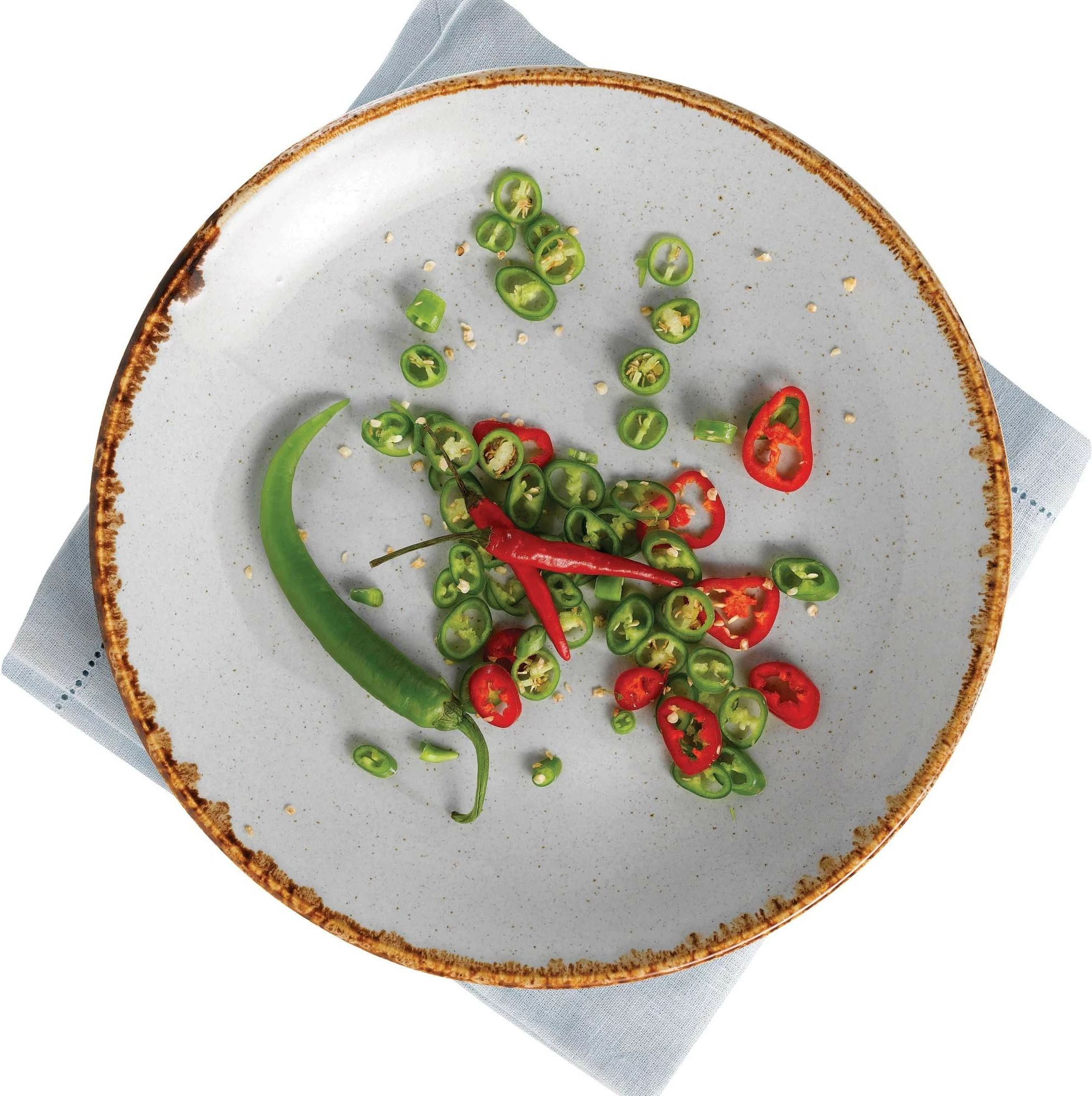 Pjatë servirjeje ovale Porland Seasons Ashen 300x150 mm, gri e çelët, set 6 copë