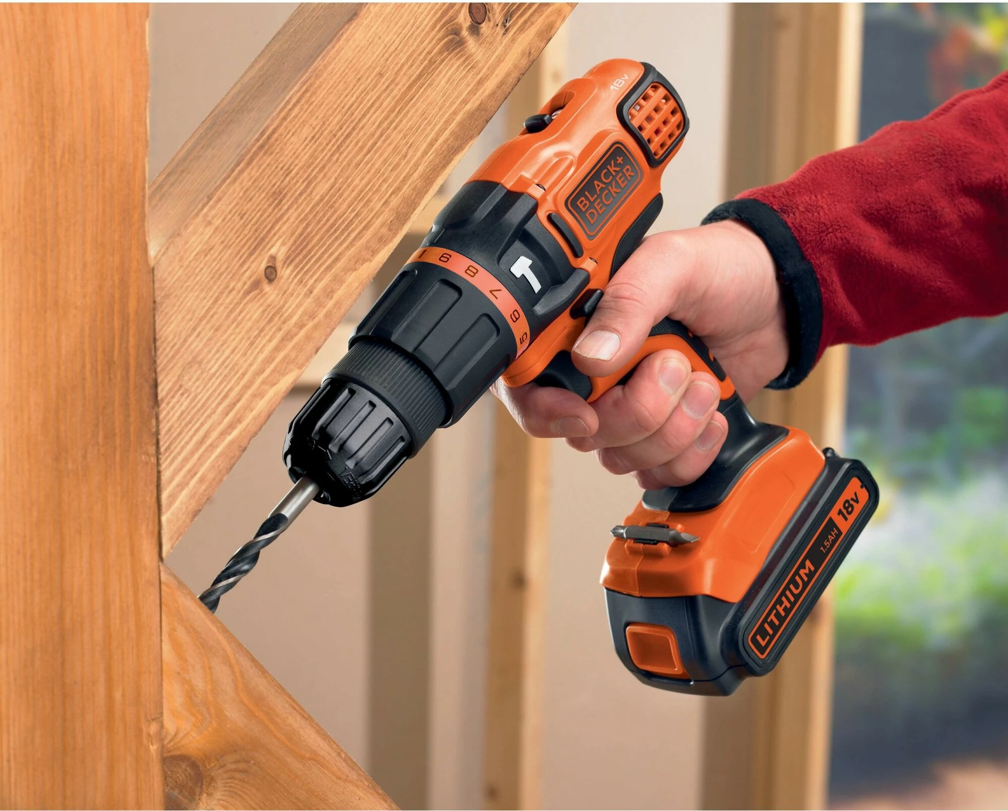 Pistol grip drill Black & Decker BDCH188N-XJ, 18V, 1350 RPM, 2.5 cm, 1 cm, 400 RPM, Black, Orange