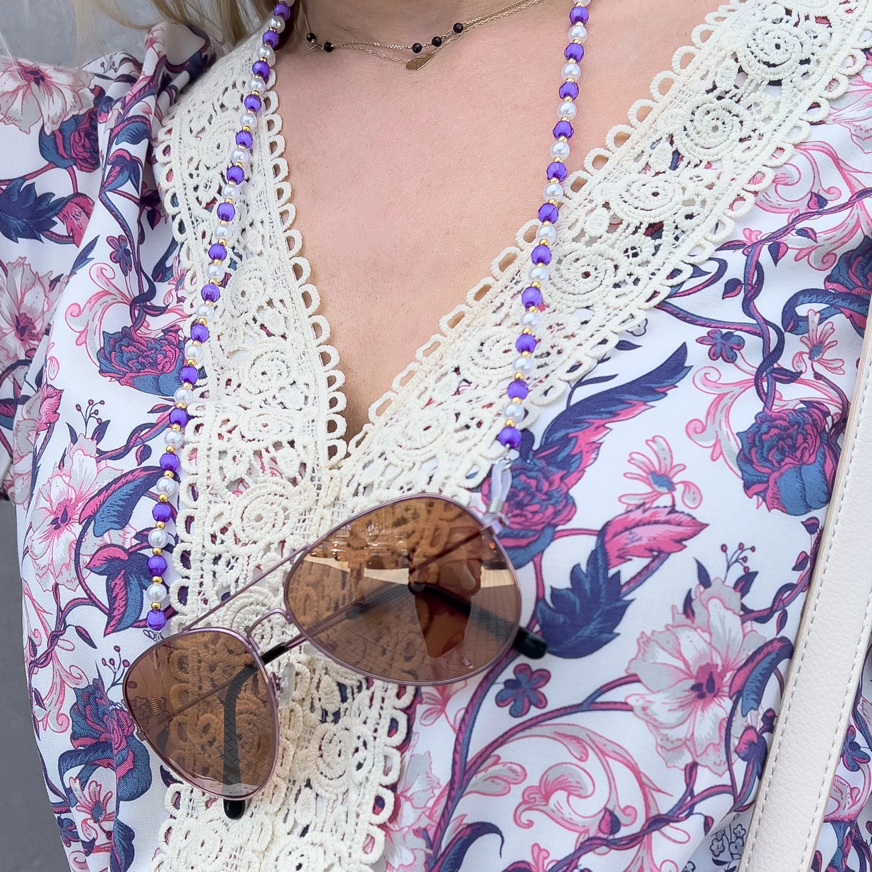 Varëse për syze me rruaza Hurtel, e gjelbër, 70cm