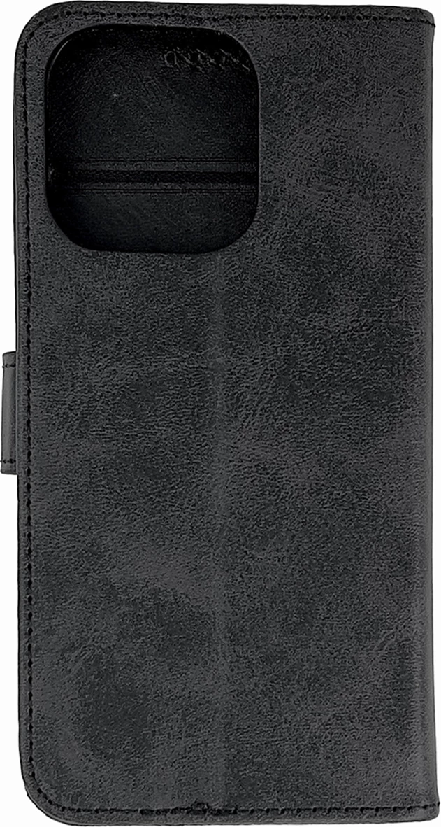 Mbështjellës Hurtel Leather Book Case për iPhone 16 Pro, e zezë