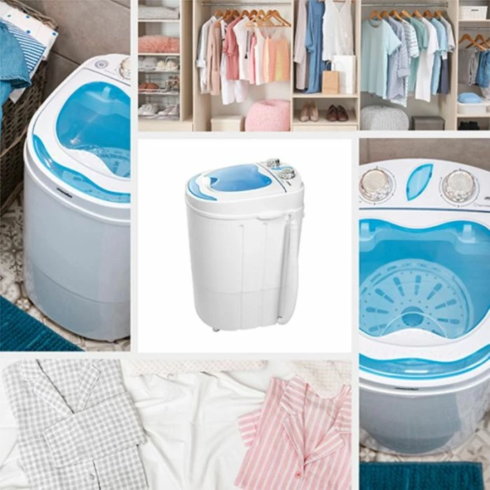 Mini lavatriçe kampingu Mesko MS 8053, 3 kg, me shtrydhje 1 kg, program 15 min, 150 W, bardhë