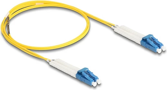 Kabllo fibër optike DeLOCK LC-LC Duplex OS2 Singlemode, 1 m, e verdhë