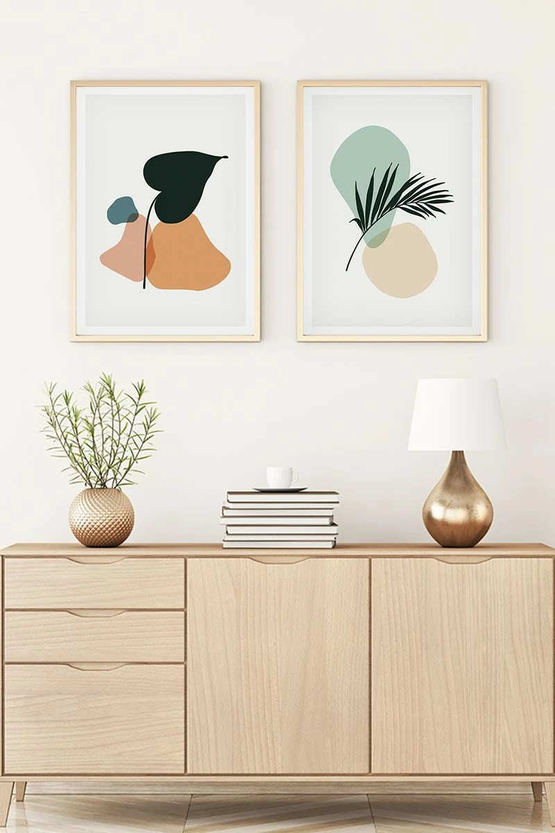Pikturë dekorative me kornizë MDF (2 copë), Wallity, Huhu123, 50x35