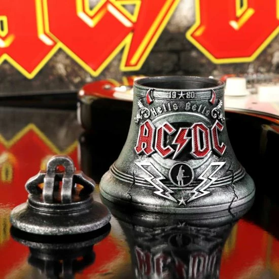 Kuti dekorative Nemesis Now AC/DC Hells Bells, resin, me hapësirë të fshehtë ruajtjeje, gri/zi
