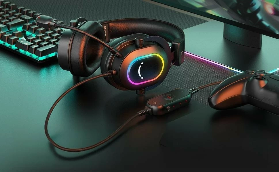 Kufje FIFINE H6 AmpliGame, 7.1 Surround, RGB, me mikrofon, USB/3.5mm, të zeza