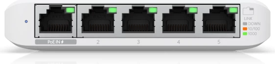 Switch Ubiquiti UniFi USW-Flex-Mini, 5x Gigabit RJ45, PoE In, USB-C, i bardhë, me kabllo USB-C
