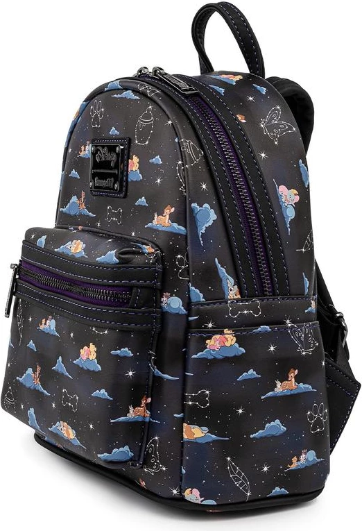 Çantë shpine mini Loungefly Disney Classic Clouds AOP, 22.8 x 26.6 x 11.4 cm, e zezë