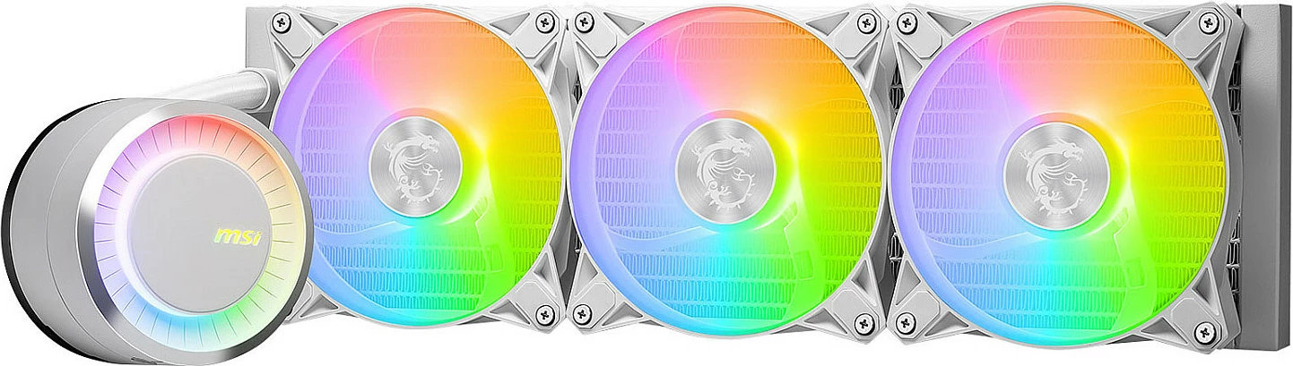 Ftohës me lëng MSI MAG Coreliquid E360, 3 ventilatorë 12cm, RGB, i bardhë