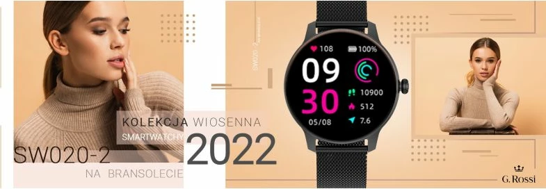 Smartwatch për femra G.ROSSI, e zezë