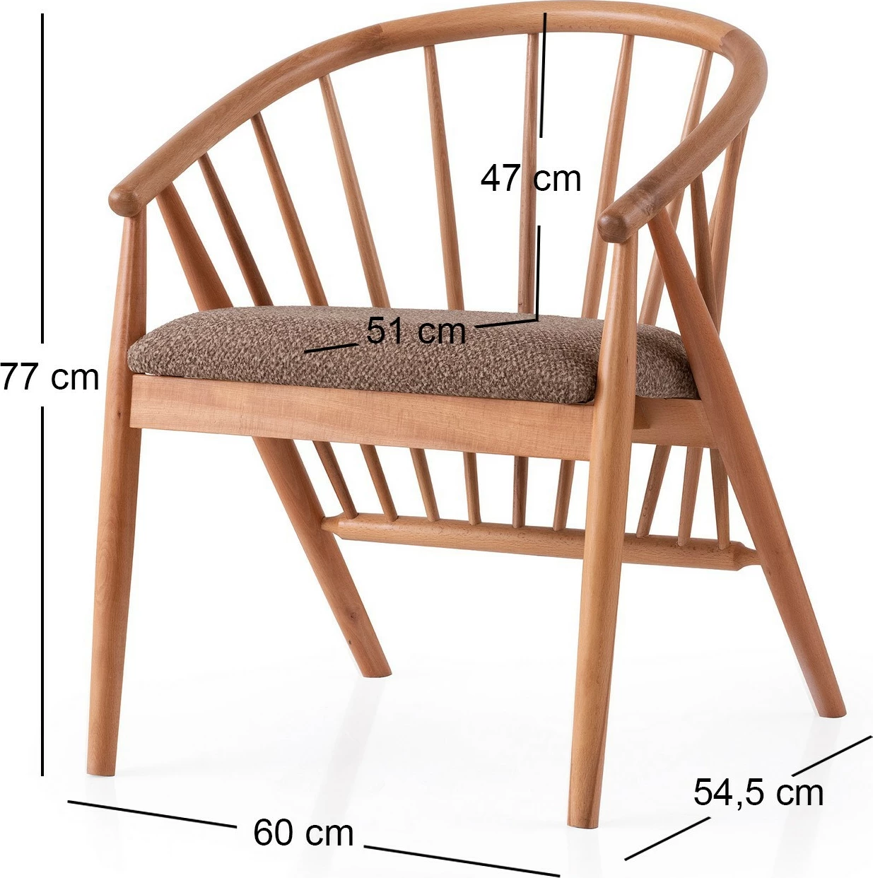 Karrige druri Skye Decor, ngjyrë lisi dhe kafe e çelët, Ava - 4502