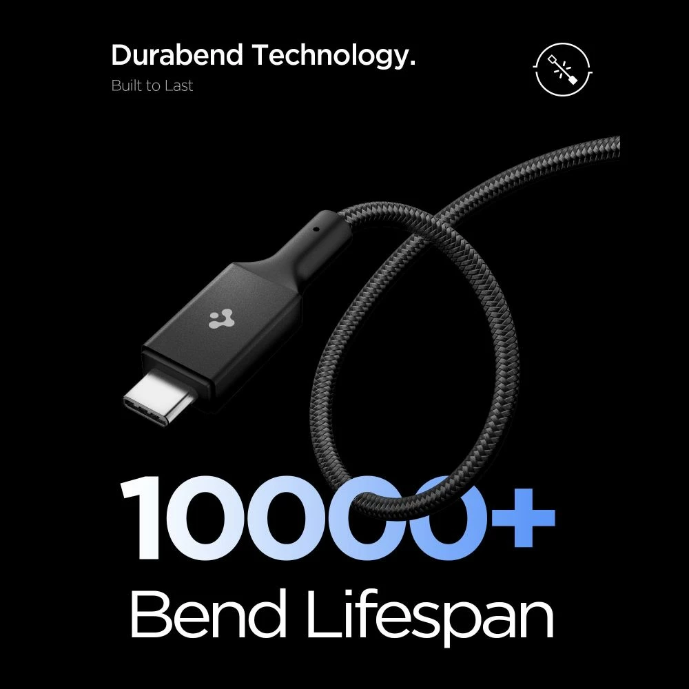 Kabllo USB-C/USB-C Spigen Essential EB10010CC 100W 100 cm USB 3.2 Gen 1 5 Gb/s, e zezë, 1 copë
