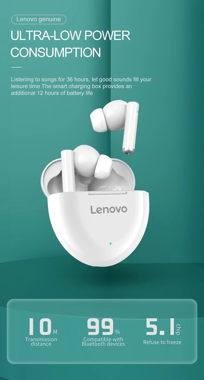 Dëgjuese Lenovo HT06, të bardha