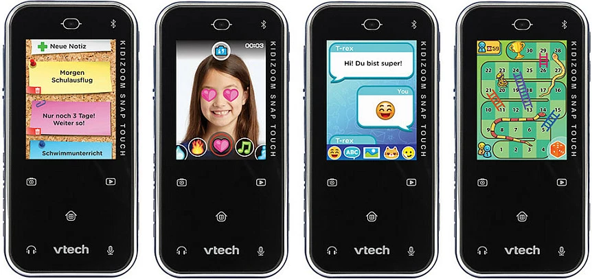 Celular për fëmijë VTech KidiZoom Snap Touch, ekran me prekje 2.4", kamerë 2MP, Bluetooth, MicroSD, i zi