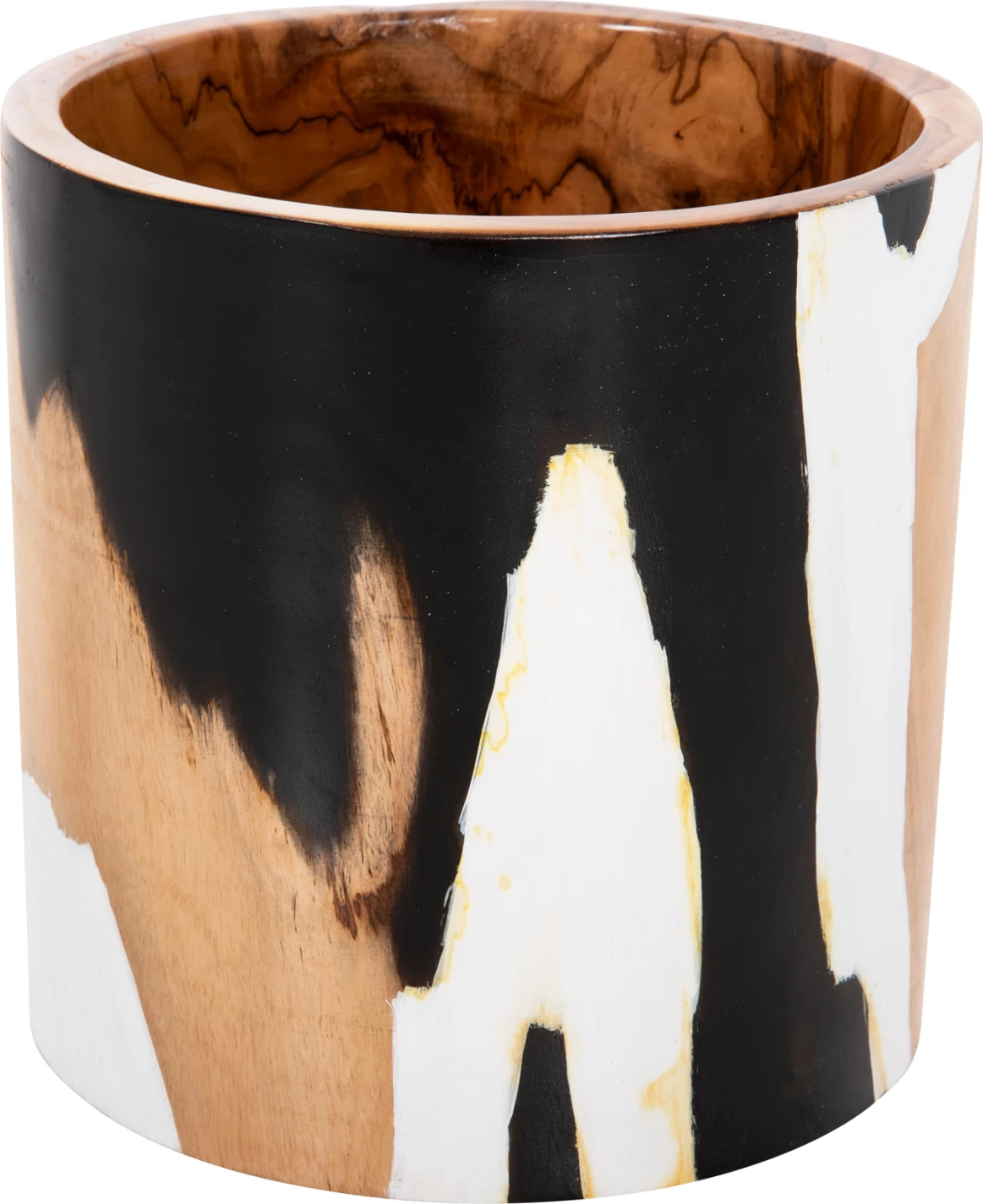 Vazo cilindrike dekorative për tavolinë, dru tik, Φ26x26H cm, FH7727