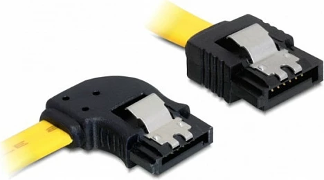 Kabllo SATA DeLOCK, 0.3m, 6Gbps, M/M, e verdhë