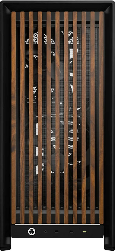 Kasë Corsair FRAME 5000D Wood RS Performance, Midi Tower, Black/Walnut