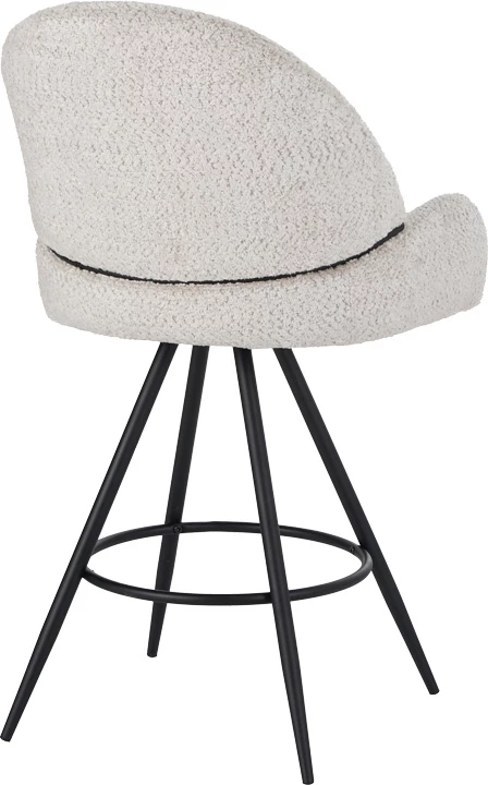 Karrige për bar rrotulluese Morea, ngjyrë bezhë, këmbë metalike të zeza, 68x66x82.5cm