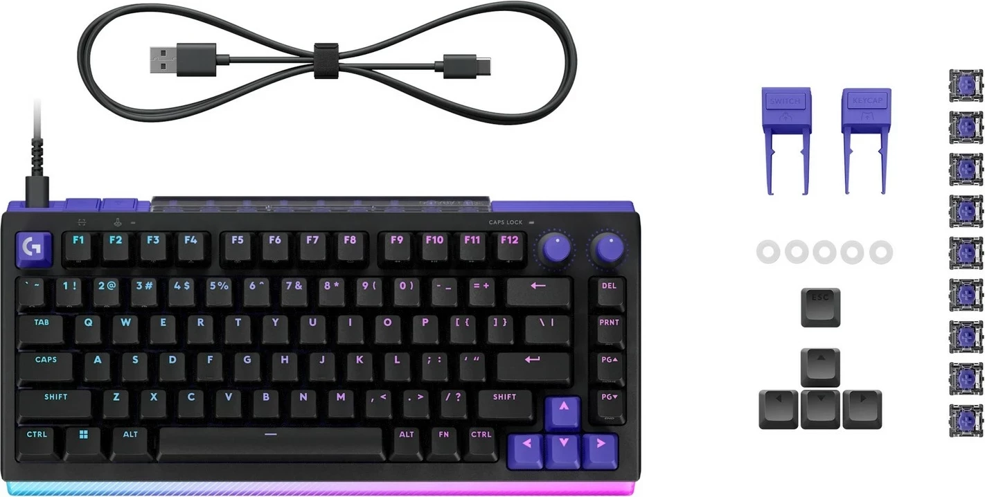Tastierë gaming Logitech G512 X, 75%, magnetike-mekanike, RGB, me kabllo, e zezë